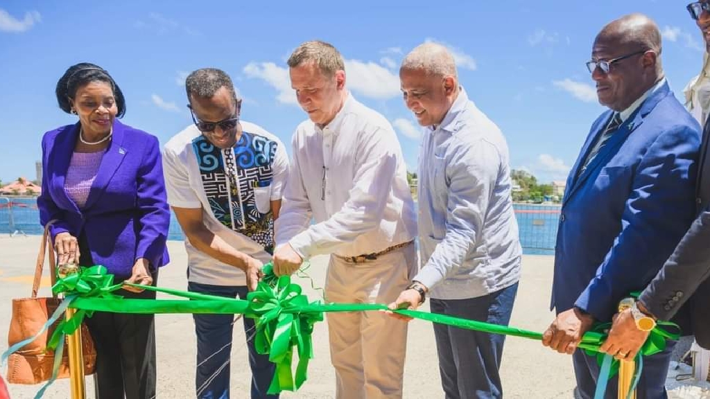 L-R: Commerce Minister, Emma Hippolyte, Prime Minister Philip J Pierre, GPH Official, Investment Minister Dr Ernest Hilaire and Minister for Ports and Infrastructure,  Hon Stephenson King