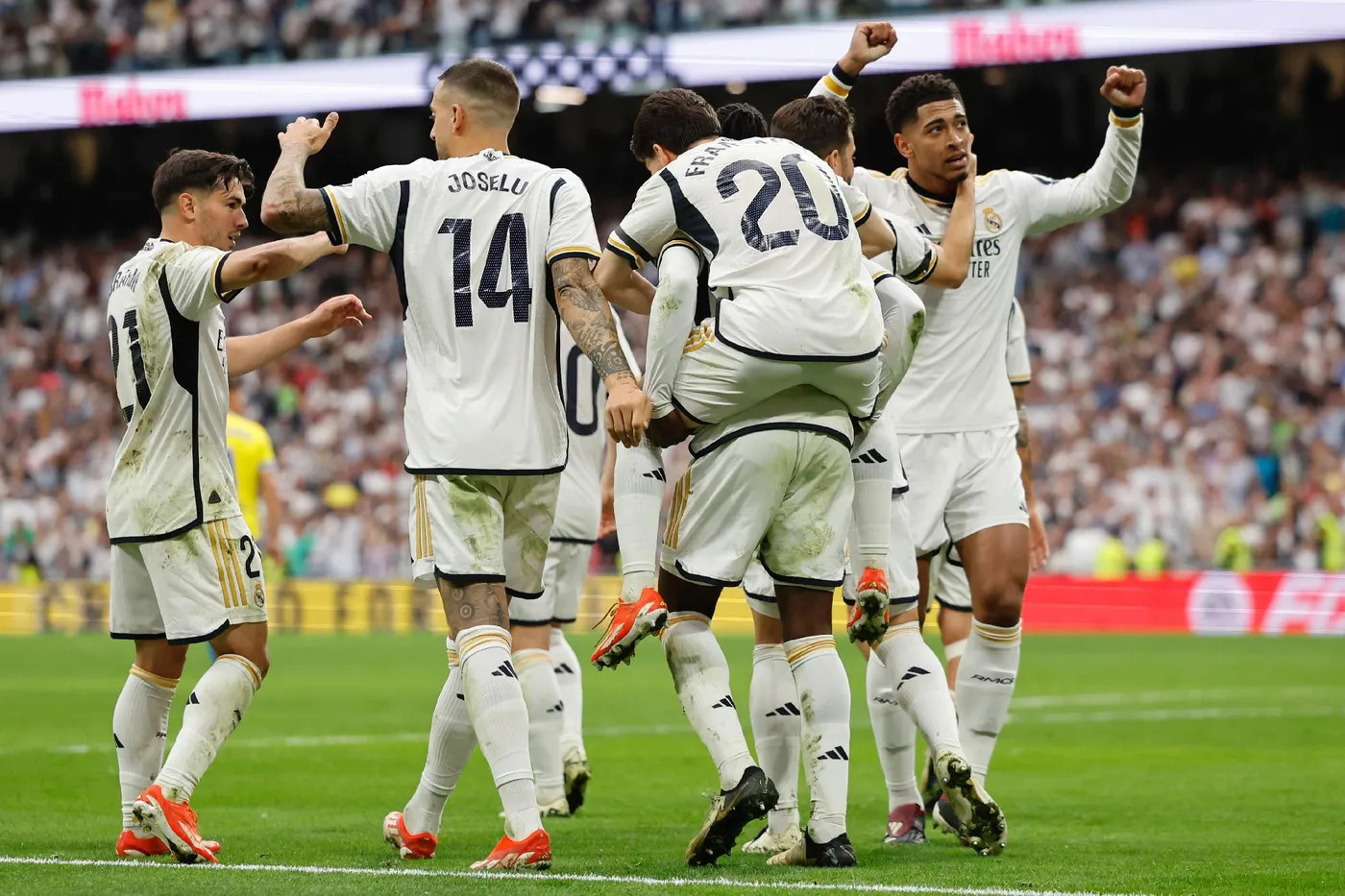 Les joueurs du Real Madrid le 4 mai 2024
OSCAR DEL POZO / AFP
