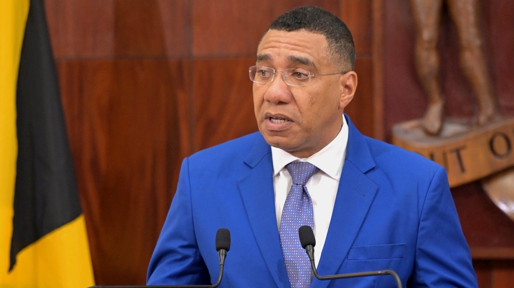Prime Minister Andrew Holness addresses Wednesday’s post-Cabinet press briefing at Jamaica House. (Photo: JIS)

