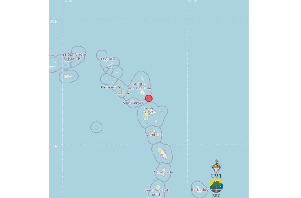5.4 The earthquake recorded near Antigua was felt on nearby islands