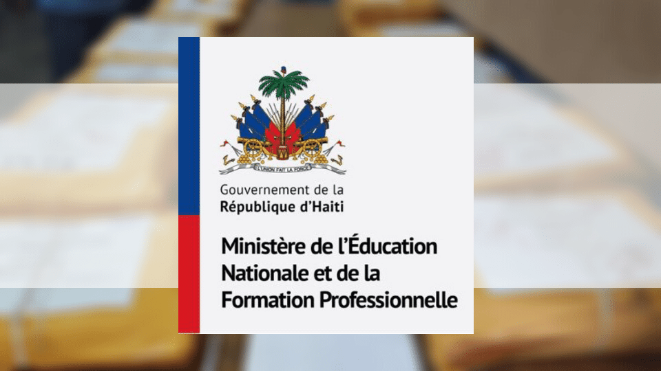 Ministry of National Education and Vocational Training (MENFP).  Visual: MENFP