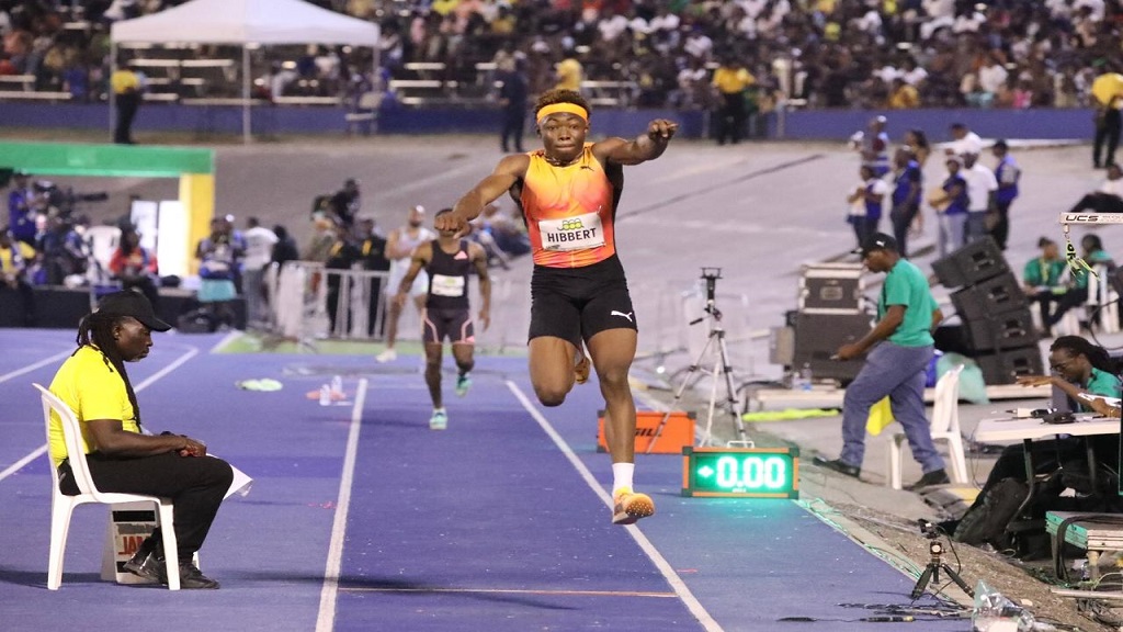 Jaydon Hibbert, the triple jump sensation from Jamaica, competes in the men's triple jump during the inaugural Jamaica Athletics Invitational at the National Stadium on Saturday, May 11, 2024. (PHOTO: Marlon Reid).