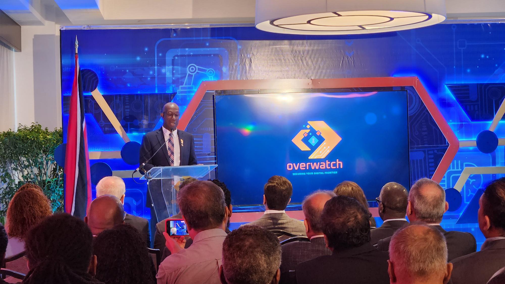 Prime Minister Dr Keith Rowley speaks at the launch of 'Overwatch', the country's first Cyber Security Operations Centre (SOC), at a media briefing at the Brix Hotel on May 29, 2024. The project is the result of a collaboration between Precision Cybertechnologies and Digital Solutions and the Inter-American Development Bank’s IDB Lab. 
