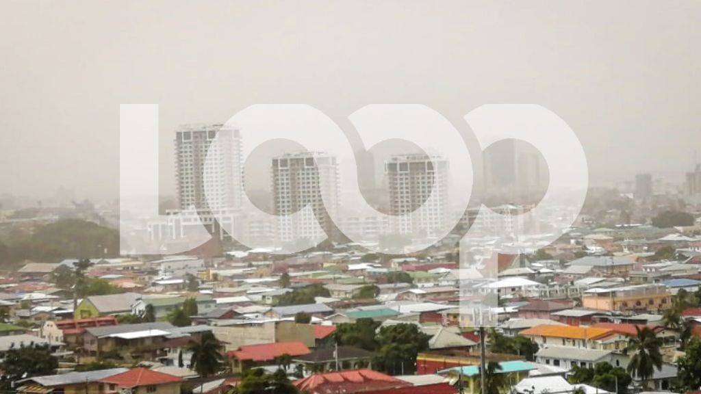 Saharan dust coats Port of Spain in this photo taken on February 2, 2024. 