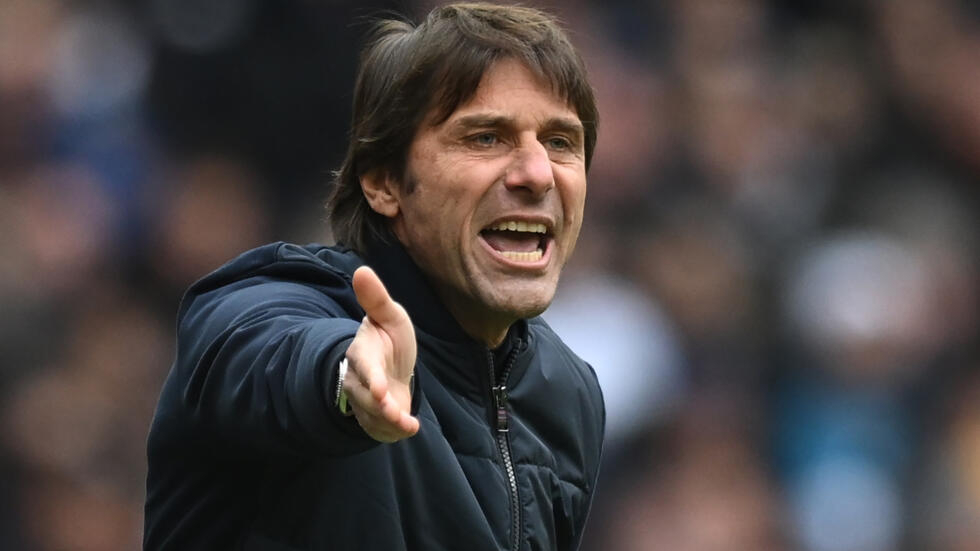 Italian coach Antonio Conte during an English Championship match with Tottenham on March 11, 2023 JUSTIN TALLIS / AFP/ARCHIVES  