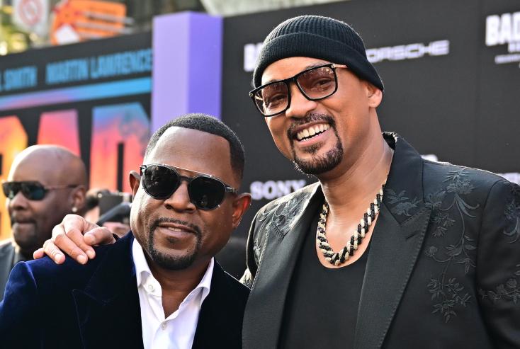 American actors Martin Lawrence (left) and Will Smith at the premiere of 