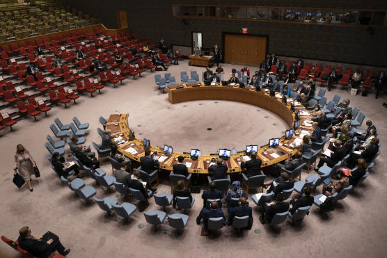 A meeting of the UN Security Council in New York on September 23, 2021. JOHN MINCHILLO / AFP