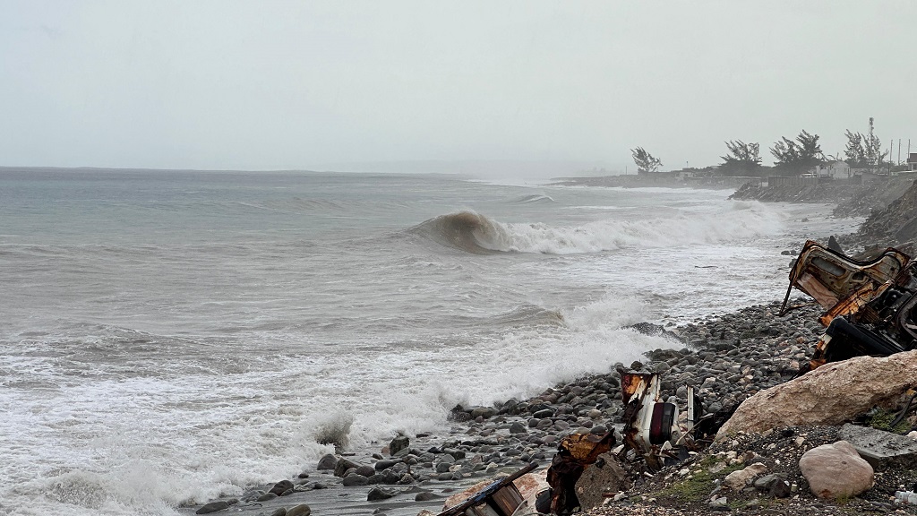 The scene at a section of Bull Bay, St Andrew, which was captured on Wednesday morning as Hurricane Beryl continued to race towards Jamaica. (Photo: Loop News)