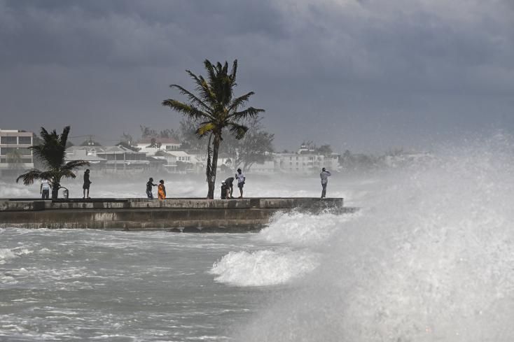 A jetty at high tide near Bridgetown in Barbados, after Hurricane Beryl on July 1, 2024. AFP CHANDAN KHANNA 
