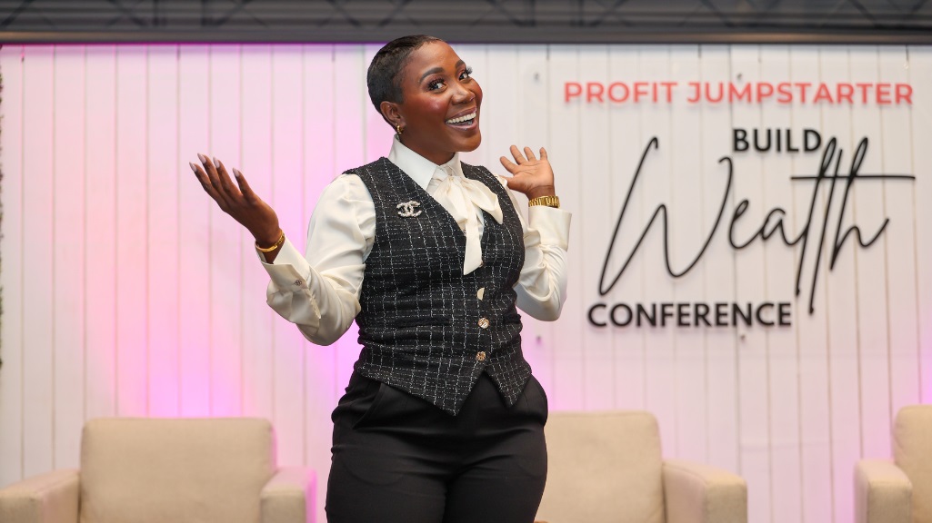 Keisha Bailey, CEO, Profit Jumpstarter pause for a photo op, during her recent Build Wealth Conference