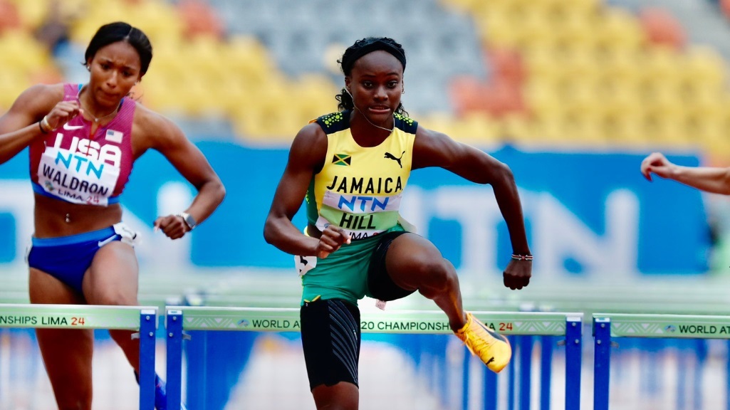 Kerrica Hill  is looking to create history by becoming the first woman to win back-to-back titles. The world leader has rounded into form at the right time and will be hard to beat in the final.  (Photo: World Athletics)