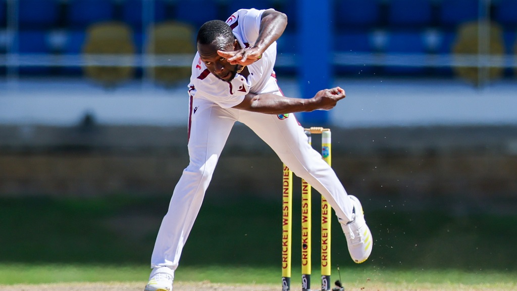 Kemar Roach took three wickets as West Indies closed in on victory. (PHOTO: Getty Images).
