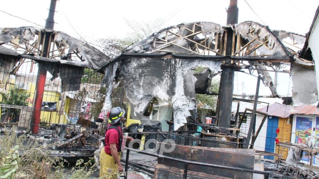 Fire destroys shops at Constant Spring Arcade on Monday, December 30.