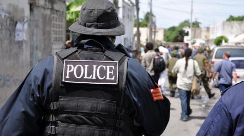 File photo of police personnel on foot patrol.