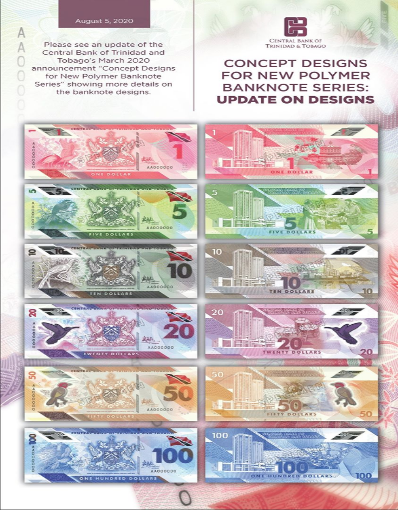 Central Bank Releases Updated Polymer Designs Loop Trinidad Tobago