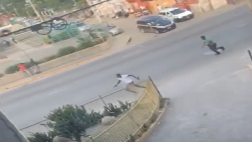 A screen grab from a video recording of the shooting scene on Constant Spring Road in Half-Way Tree, St Andrew on Friday afternoon.