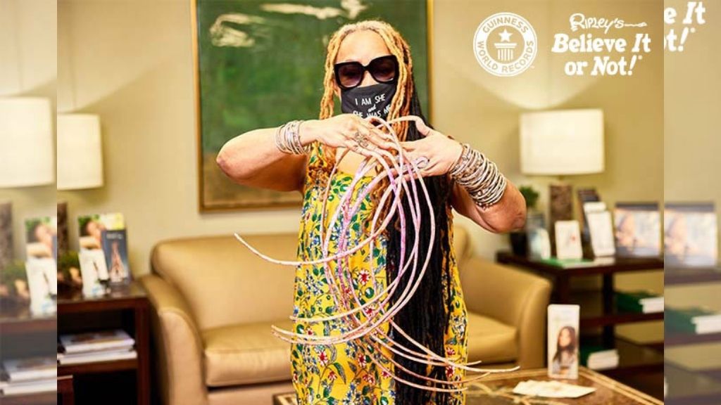 Ayanna Williams, the woman with the world's longest fingernails on a pair of hands.