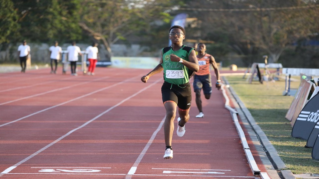 Carlos Brison from Calabar High competes in heat two of the Boys' Class Two 800m event.