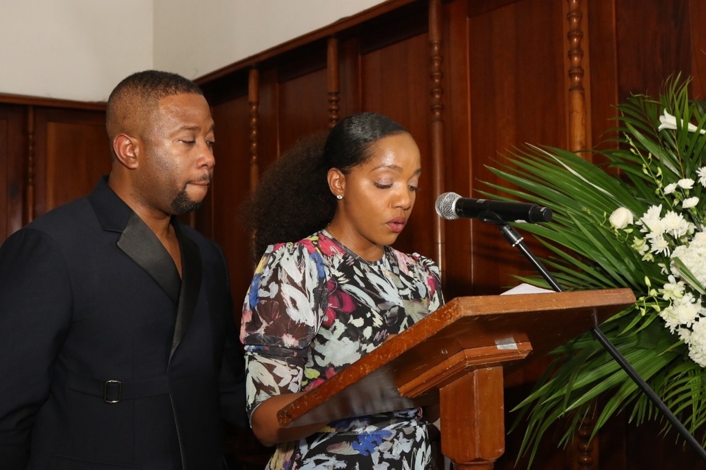 Roshal Marshall is joined by her husband Dr Zwade Marshall as she paid tribute to her  mom, Marcia Erskine. 